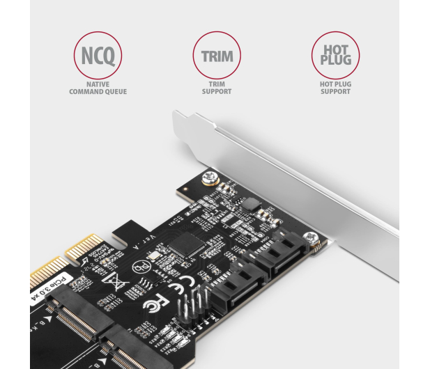 Axagon PCES-SA4M2 Kontroler PCIe 2x port SATA + 2x złącze M.2 - 1172788 - zdjęcie 4